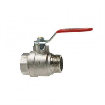 MFL ball valve for industrial manifold brass 2" FT x MT, red